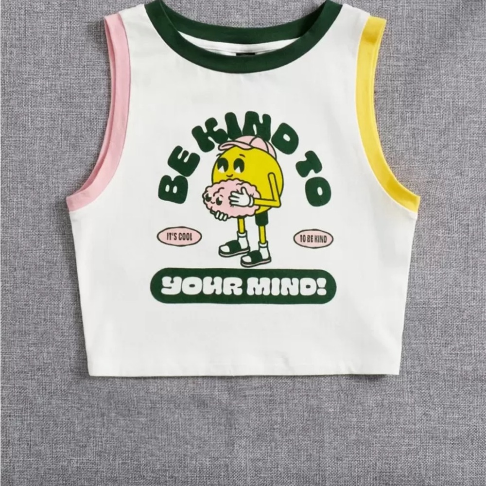 Colorful Graphic Crop Top